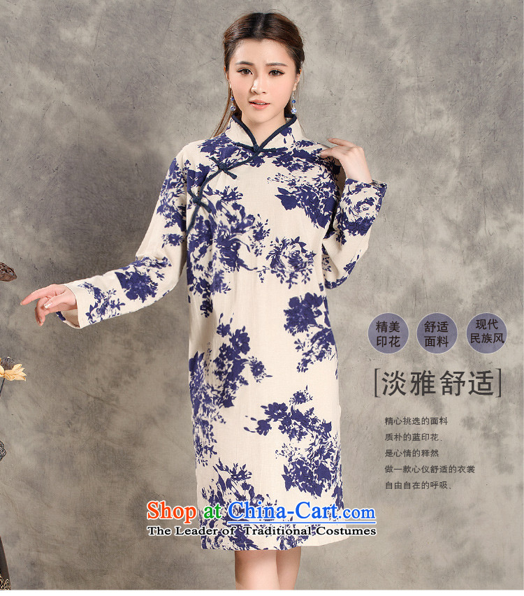 Elizabeth covered by the 2015 autumn and winter Opertti female new cotton linen retro-republic of korea classical style qipao gown buttoned, manually drive female white M picture, prices, brand platters! The elections are supplied in the national character of distribution, so action, buy now enjoy more preferential! As soon as possible.