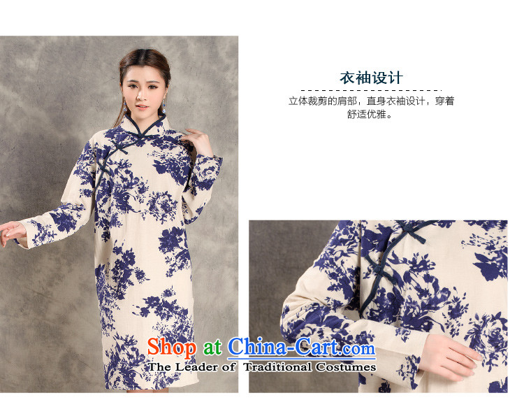 Elizabeth covered by the 2015 autumn and winter Opertti female new cotton linen retro-republic of korea classical style qipao gown buttoned, manually drive female white M picture, prices, brand platters! The elections are supplied in the national character of distribution, so action, buy now enjoy more preferential! As soon as possible.