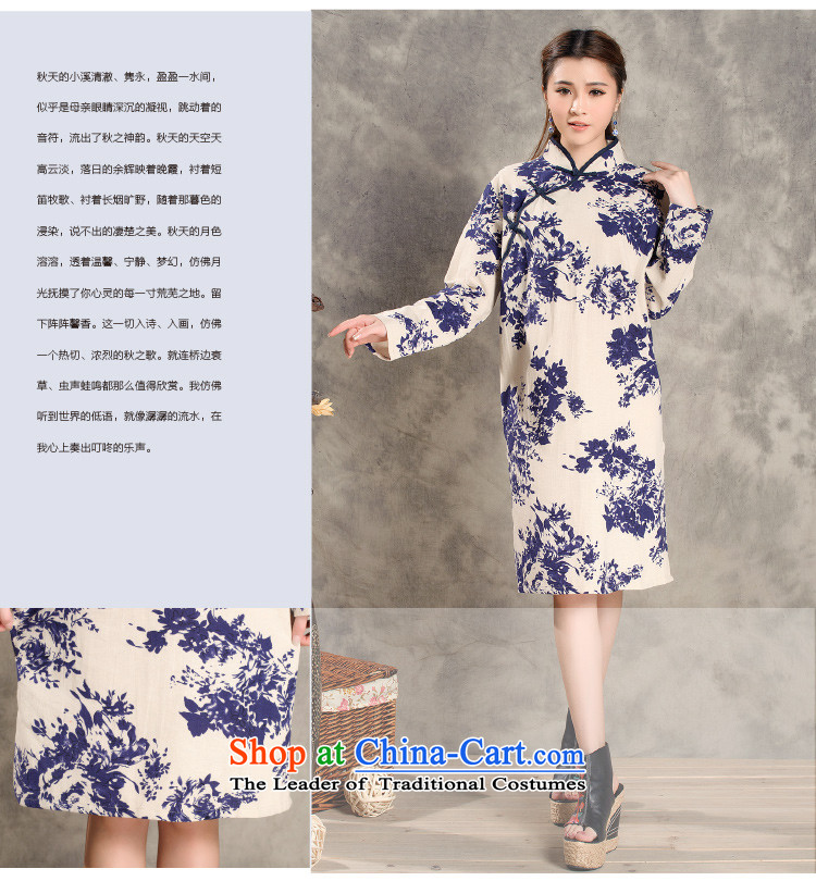 Elizabeth covered by the 2015 autumn and winter Opertti female new cotton linen retro-republic of korea classical style qipao gown buttoned, manually drive female white M picture, prices, brand platters! The elections are supplied in the national character of distribution, so action, buy now enjoy more preferential! As soon as possible.