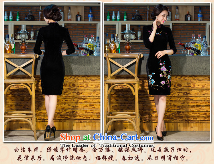Elizabeth covered by the 2015 autumn and winter Opertti female new moms with scouring pads in the skirt qipao Kim long-sleeved wedding dresses of nostalgia for the improvement of women's wine red XXL picture, prices, brand platters! The elections are supplied in the national character of distribution, so action, buy now enjoy more preferential! As soon as possible.