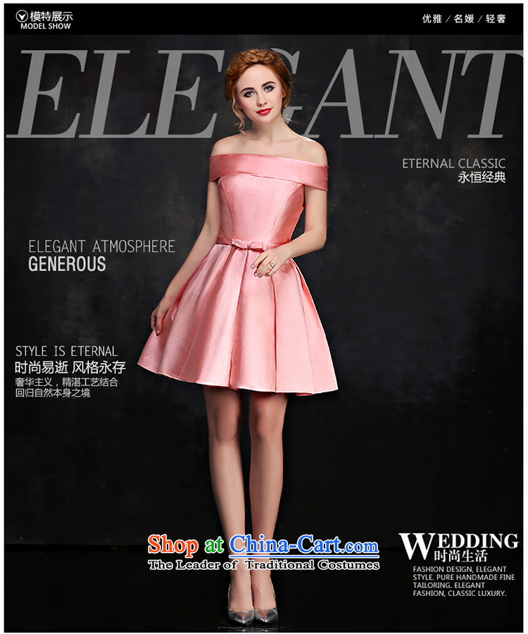 Jiang bridesmaid dresses seal 2015 autumn and winter Korean word shoulder shoulders dress and short of pink color small dress sister skirt banquet moderator evening dresses female pink L picture, prices, brand platters! The elections are supplied in the national character of distribution, so action, buy now enjoy more preferential! As soon as possible.