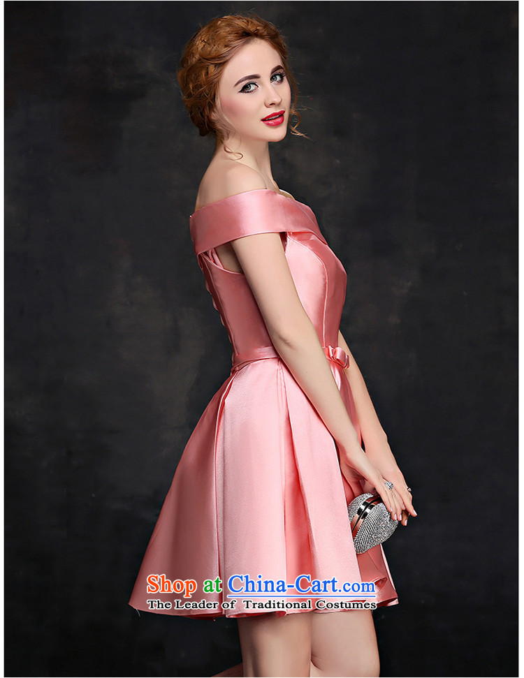 Jiang bridesmaid dresses seal 2015 autumn and winter Korean word shoulder shoulders dress and short of pink color small dress sister skirt banquet moderator evening dresses female pink L picture, prices, brand platters! The elections are supplied in the national character of distribution, so action, buy now enjoy more preferential! As soon as possible.
