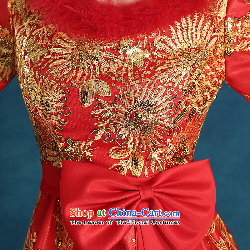 Tim hates makeup and 2015 new clip cotton qipao winter clothing marriages bows services wedding dresses bride long-sleeved gown evening dress LF058 under the auspices of the annual red tailored does not allow, Tim hates makeup and shopping on the Internet has been pressed.