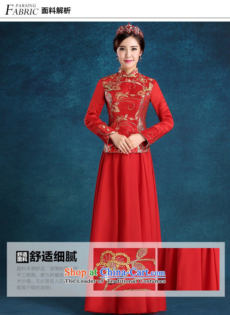 Tim hates makeup and 2015 New cheongsam thick marriages bows services wedding dresses bridal dresses bridal dresses winter long-sleeved qipao winter clothing QP003 RED XL Photo, prices, brand platters! The elections are supplied in the national character of distribution, so action, buy now enjoy more preferential! As soon as possible.