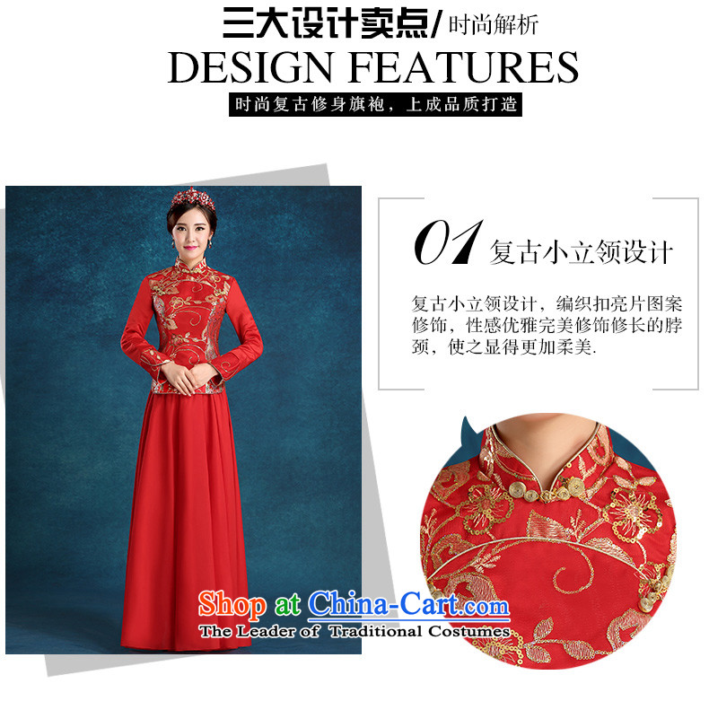 Tim hates makeup and 2015 New cheongsam thick marriages bows services wedding dresses bridal dresses bridal dresses winter long-sleeved qipao winter clothing QP003 RED XL Photo, prices, brand platters! The elections are supplied in the national character of distribution, so action, buy now enjoy more preferential! As soon as possible.