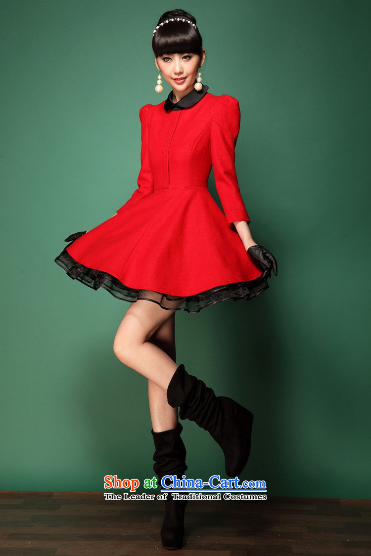 Only the western dress vpro 2015 autumn and winter new gross? dresses red marriage bows lapel dress woolen skirt 1020 Red XS picture, prices, brand platters! The elections are supplied in the national character of distribution, so action, buy now enjoy more preferential! As soon as possible.