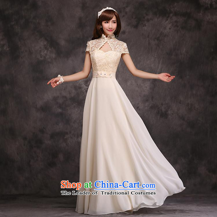 Mano-hwan's dress new 2015 Long bows Service Bridal red spring and summer wedding bridesmaid to female dress annual dress champagne color (SPOT) larger Xl-xxxl setout picture, prices, brand platters! The elections are supplied in the national character of distribution, so action, buy now enjoy more preferential! As soon as possible.