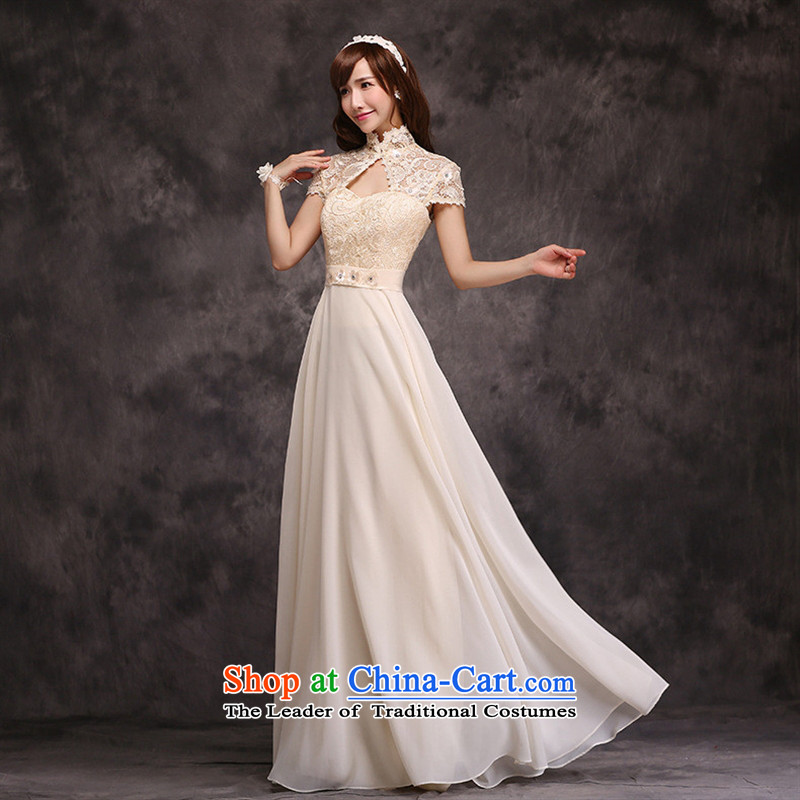 Mano-hwan's dress new 2015 Long bows Service Bridal red spring and summer wedding bridesmaid to female dress annual dress champagne color (SPOT) larger Xl-xxxl, setout card (KASHAN.JJ bandying Susan Sarandon) , , , shopping on the Internet
