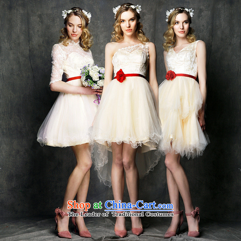 Mano-hwan's 2015 new bridesmaid dress short, Mr Ronald bridesmaid mission dress bridesmaid skirt evening dress bows service bridal dresses small champagne color cM