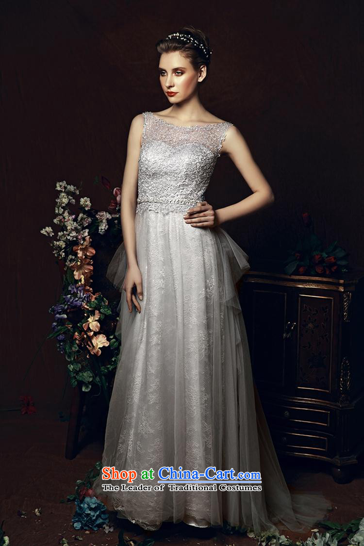 Mano-hwan's new 2015 evening dresses wedding dresses women married to bride spring and summer toasting champagne evening banquet dress long silver gray for the pre-sale of five days (adjustable straps) L picture, prices, brand platters! The elections are supplied in the national character of distribution, so action, buy now enjoy more preferential! As soon as possible.