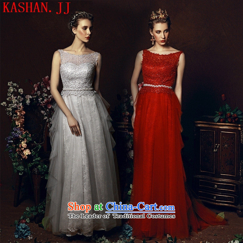 Mano-hwan's new 2015 evening dresses wedding dresses women married to bride spring and summer toasting champagne evening banquet dress long silver gray for the pre-sale of five days (adjustable straps), L (KASHAN.JJ Zaoyuan Card Susan Sarandon) , , , shopping on the Internet