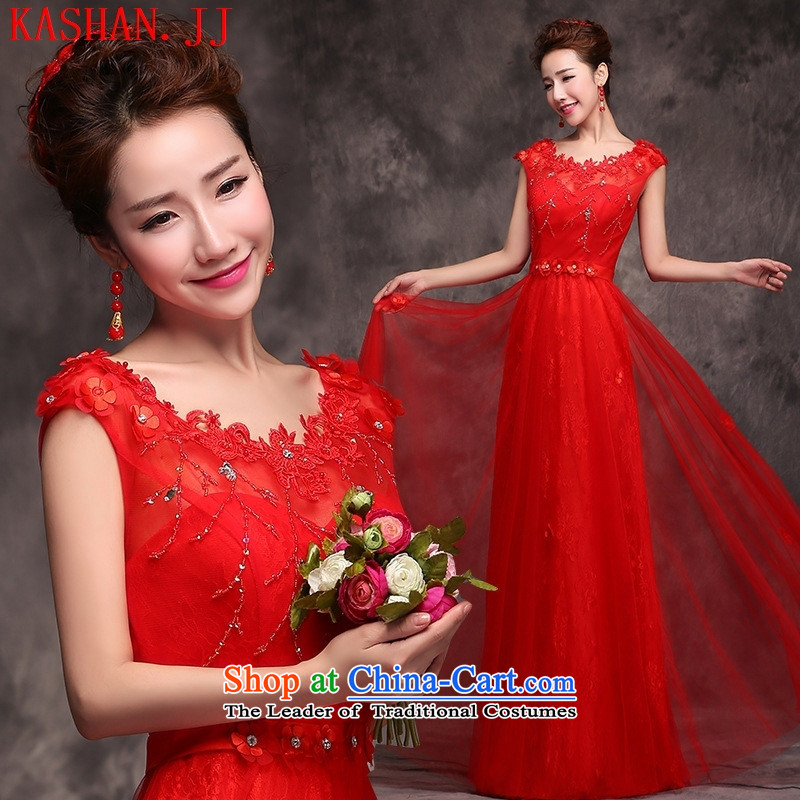 Mano-hwan's wedding dress red wedding bows services 2015 new marriages shoulders lace spring and summer long evening dress code S-l, are red card Shan (KASHAN.JJ CHRISTMASTIME) , , , shopping on the Internet