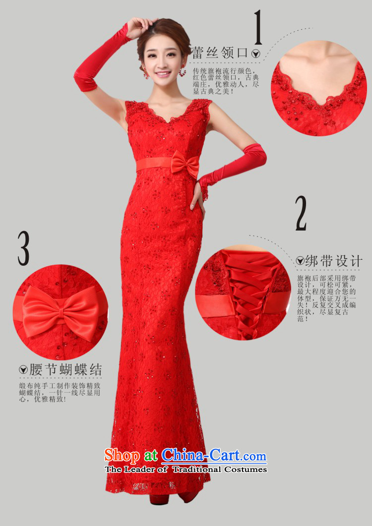 Mr. Guissé  2015 new traditional chinese red lace heart-shaped for a two-shoulder strap and crowsfoot long Sau San package) bows dress s picture, prices, brand platters! The elections are supplied in the national character of distribution, so action, buy now enjoy more preferential! As soon as possible.