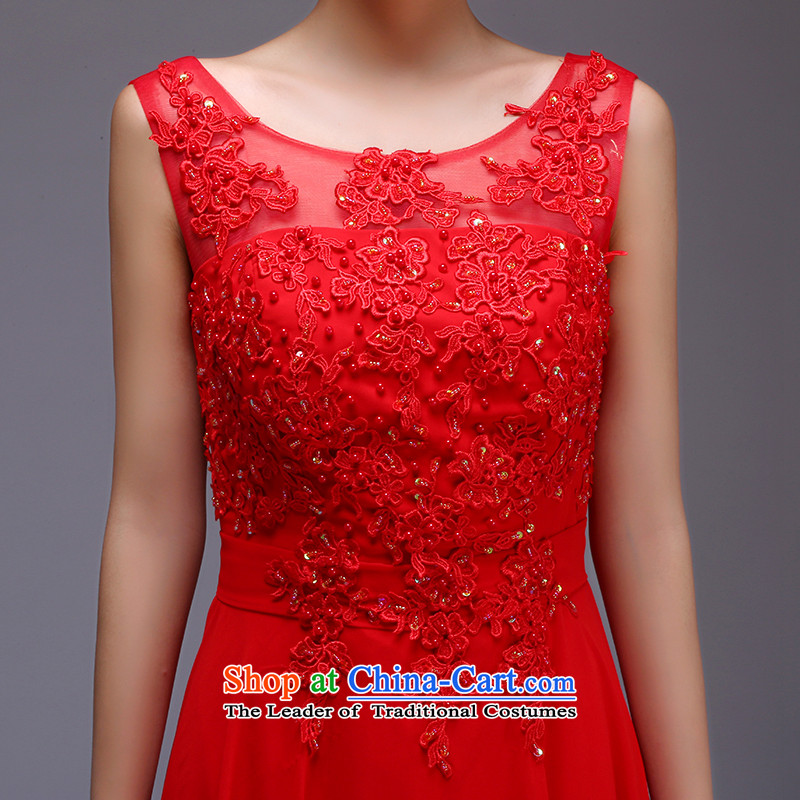 Jiang bows to the bride seal 2015 autumn and winter wedding dress shoulders red long large tie banquet evening dresses female Sau San video thin red straps, XL, seal has been pressed Jiang shopping on the Internet