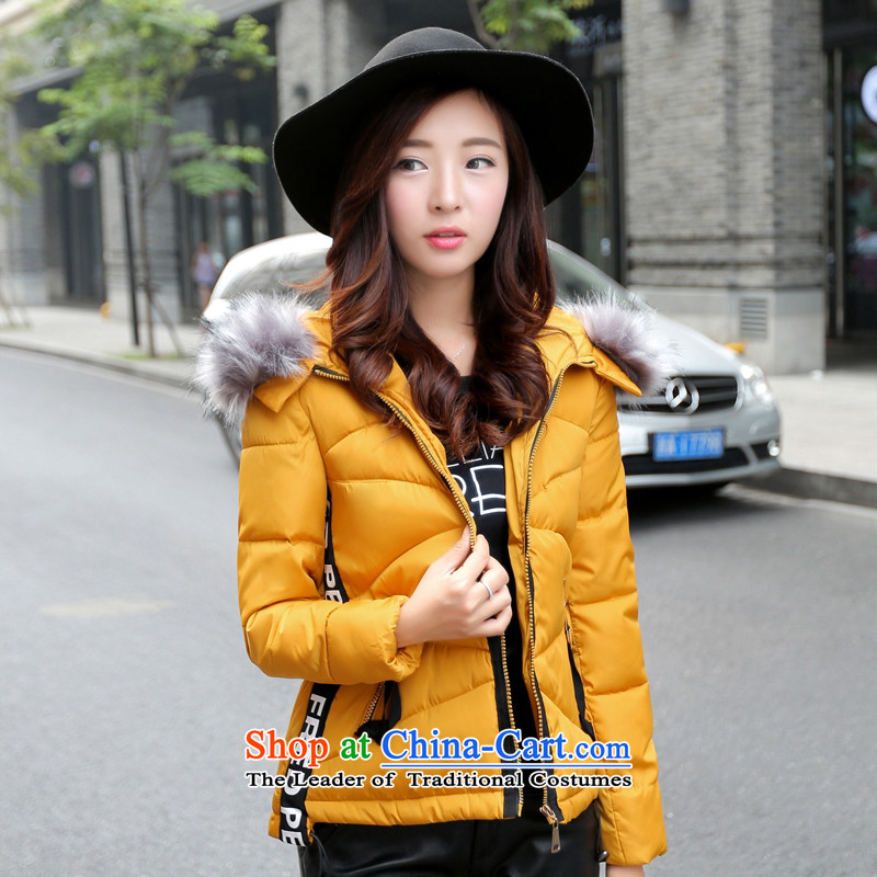 Real-Concept 2015 winter new Korean fashion on the Nagymaros collar cap Sau San short_ down the girl green 2XL