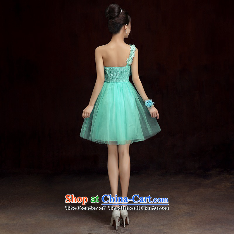 Sexy And chest large dress gauze shoulder dresses miss etiquette long skirt evening banquet bridesmaid sister wedding dresses skirt skirt short, under the auspices of the annual skirt short skirt green about 115-140 XL, Constitution Yi shopping on the Internet has been pressed.