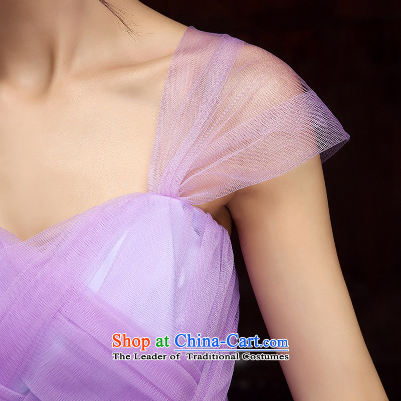 2015 new sweet temperament gauze short of small dress shoulders with bare shoulders breast Foutune of skirt long skirt annual meeting under the auspices of dress bridesmaid sister skirt skirts are approximately 85-115 purple code, the constitution has been pressed clothes shopping on the Internet