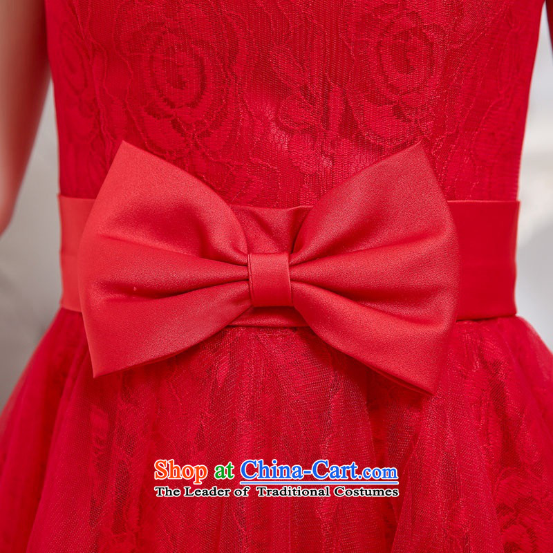 2015 Autumn and Winter, stylish Sau San Foutune Bow Ties With chest lace dresses Bridal Services evening dresses temperament gentlewoman long skirt as Princess skirt sweet bridesmaid services red XL,UYUK,,, shopping on the Internet