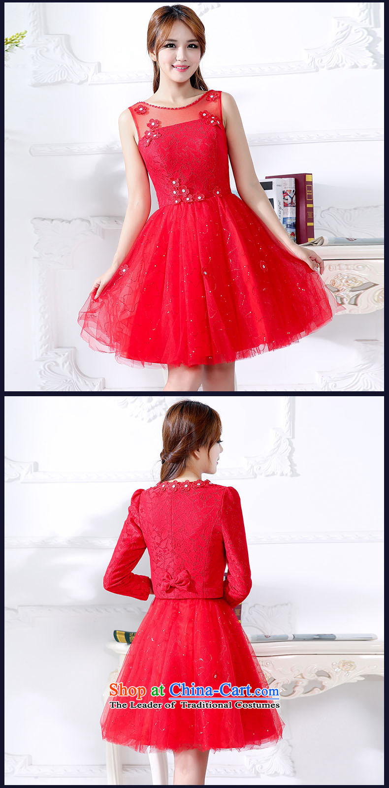 Language version of chipset 2015 engraving pearl lace tabs on back door bows Service Bridal bridesmaid two kits dresses wedding dresses marriage bon bon skirt female red 1592 XL Photo, prices, brand platters! The elections are supplied in the national character of distribution, so action, buy now enjoy more preferential! As soon as possible.