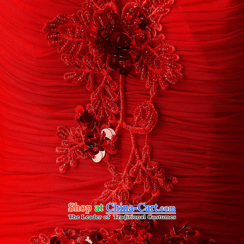 2015 new bride short-sleeved gown video thin lace bows to the autumn and winter long marriage red dress banquet red can be made plus $30 does not return, Yi Sang Love , , , shopping on the Internet