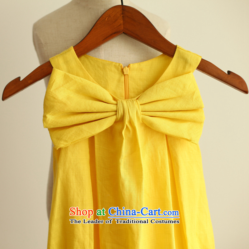 Mr. Guissé 2015 new decorative bow tie sleeveless flower design of children's wear dresses orange 8 years old, Mr. MRJI) , , , shopping on the Internet