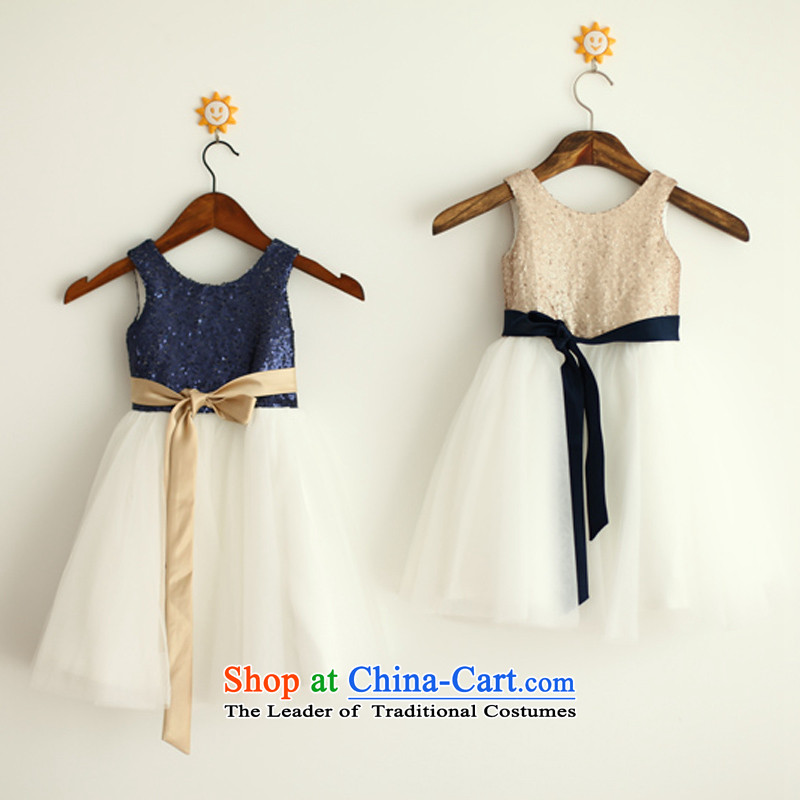 Mr. Guiss?2015 new stylish and elegant one-sided information on white dress with the ornamental flowers of children's wear dresses sky blue sash?0-3 months