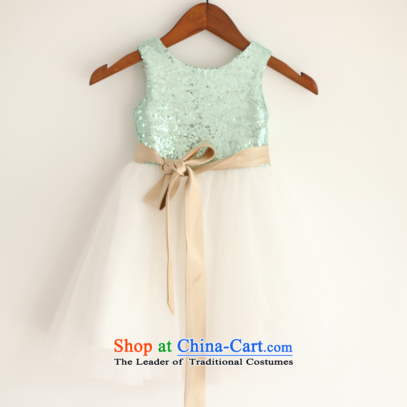 Mr. Guissé 2015 new stylish and elegant one-sided information on white dress with the ornamental flowers of children's wear dresses sky blue sash 0-3 months, Mr. MRJI) , , , shopping on the Internet