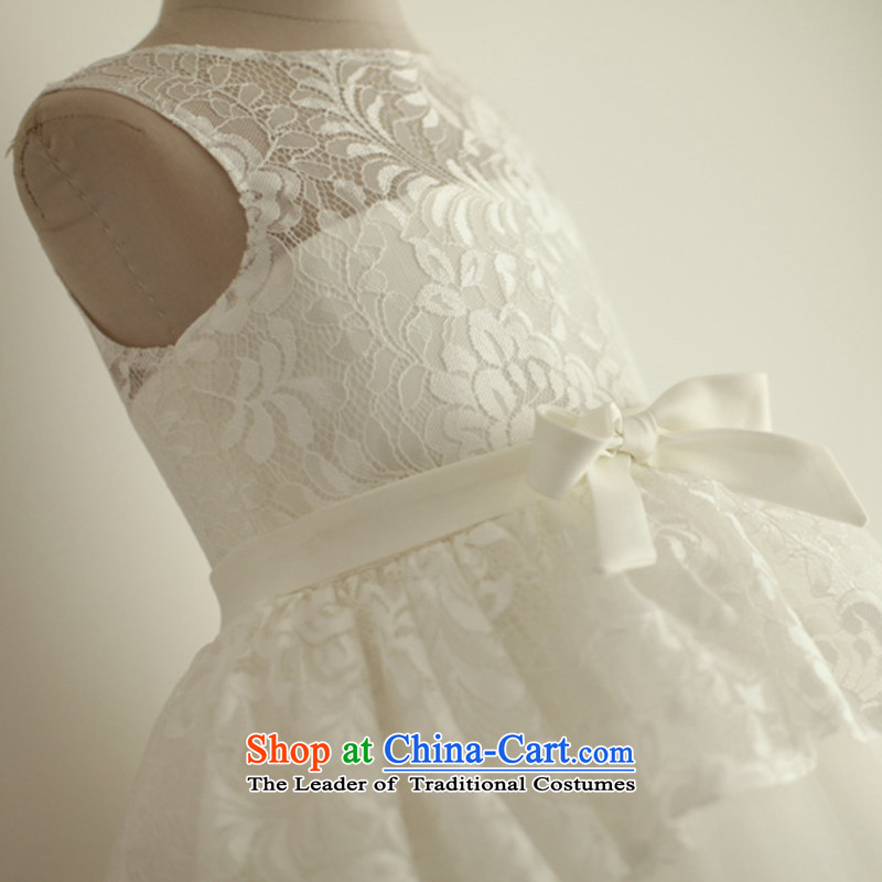 Mr. Guissé 2015 new elegant decorative lace bow tie waist craftwork flower white 4-year-old children's wear dresses, Mr. MRJI) , , , shopping on the Internet