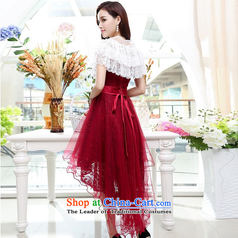 Upscale dress 2015 Summer new anointed chest dresses Dress Short long after the former bon bon skirt wrapped scoops gentlewoman wedding dress in long red XL, where the shark, VANCE SHARK , , , shopping on the Internet