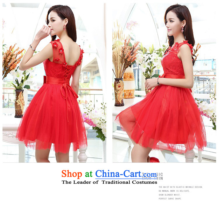 Upscale dress lace round-neck collar dresses sleeveless dress bon bon skirt 2015 Summer New flower bud skirt wedding dress bridesmaid skirt princess red L picture, prices, brand platters! The elections are supplied in the national character of distribution, so action, buy now enjoy more preferential! As soon as possible.