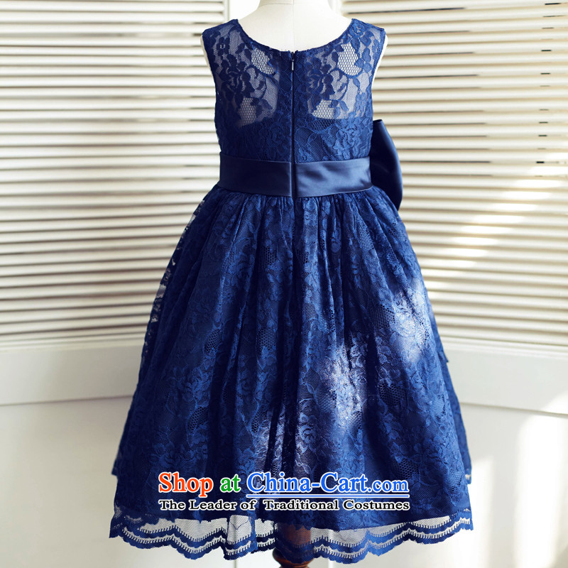 Mr. Guissé 2015 new stylish and elegant lovely decorative lace bow tie children spent 8 years of blue dress (MRJI) , , , shopping on the Internet