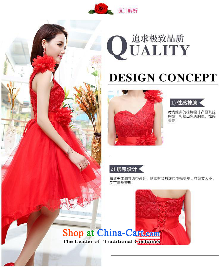 Upscale dress large red wedding dresses etiquette dress single shoulder strap lace bon bon skirt long tail princess skirt 2015 Summer New Red M picture, prices, brand platters! The elections are supplied in the national character of distribution, so action, buy now enjoy more preferential! As soon as possible.