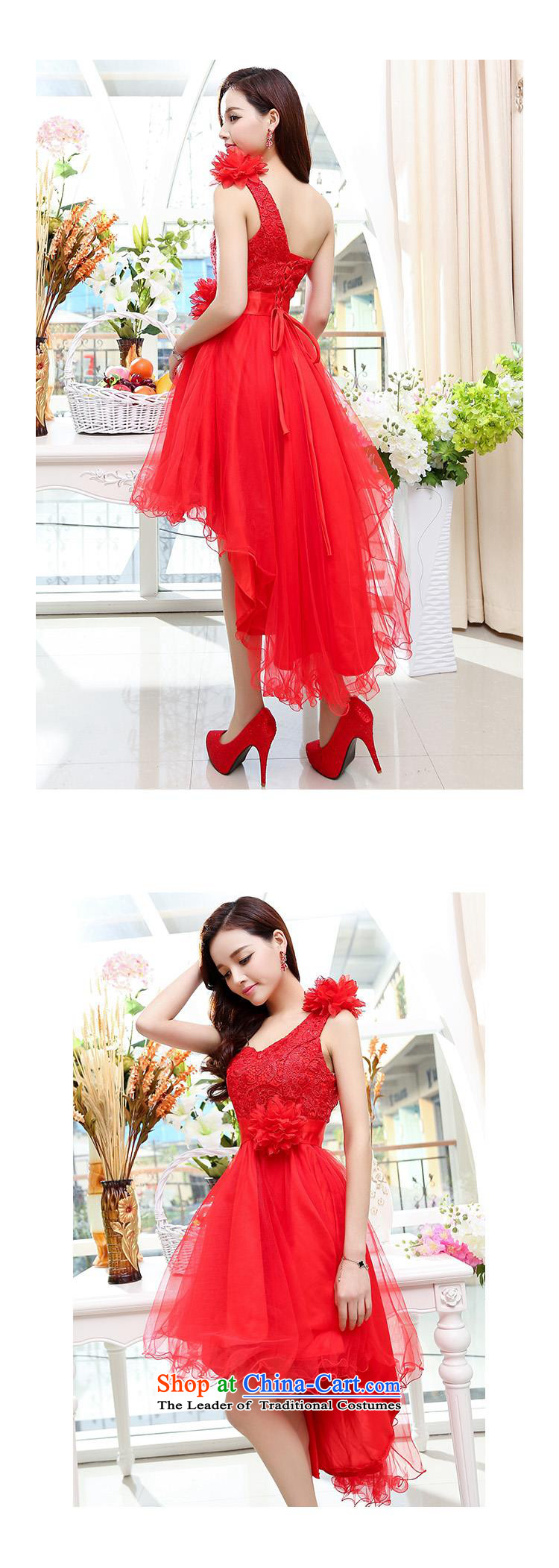 Upscale dress large red wedding dresses etiquette dress single shoulder strap lace bon bon skirt long tail princess skirt 2015 Summer New Red M picture, prices, brand platters! The elections are supplied in the national character of distribution, so action, buy now enjoy more preferential! As soon as possible.