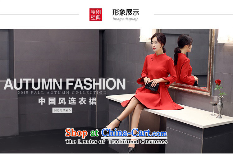 The 2015 autumn and winter Ms. New Pure Color China wind dresses minimalist retro style, a Korean word waist skirt Sau San hundreds pleated skirts petals cuff 2 black L picture, prices, brand platters! The elections are supplied in the national character of distribution, so action, buy now enjoy more preferential! As soon as possible.