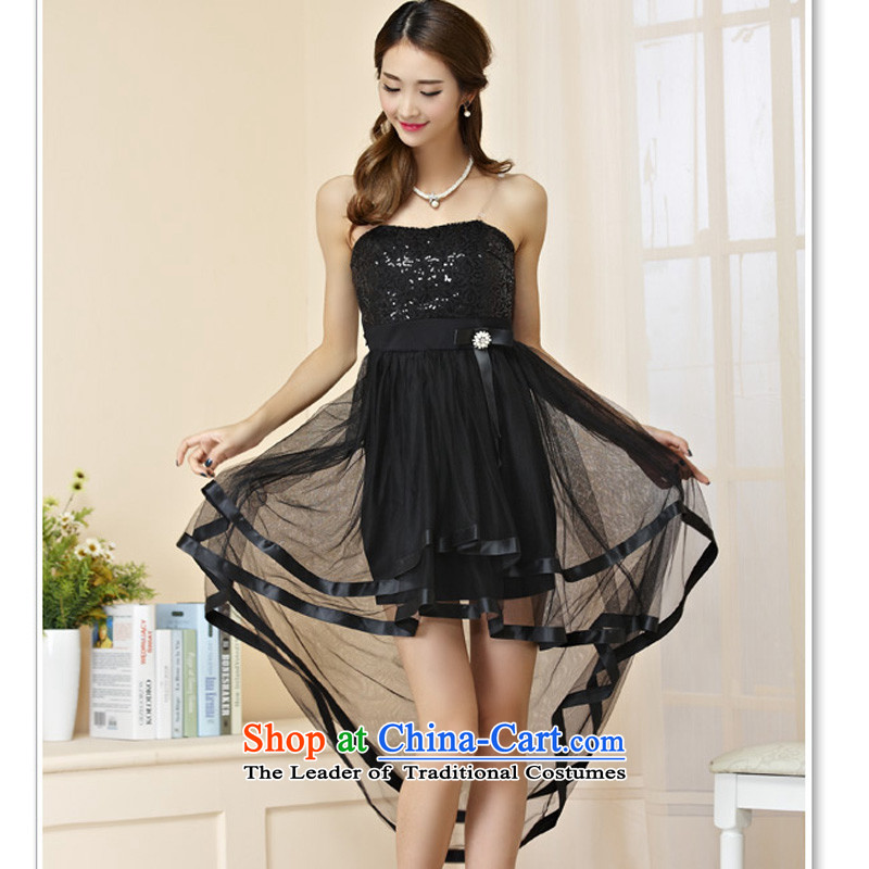 Payment on delivery to the Philippine beauty with thick MM wiping the evening banquet receptions chest dovetail double show small black XL suitable for 115-130 dresses, 158 and shopping on the Internet has been pressed.