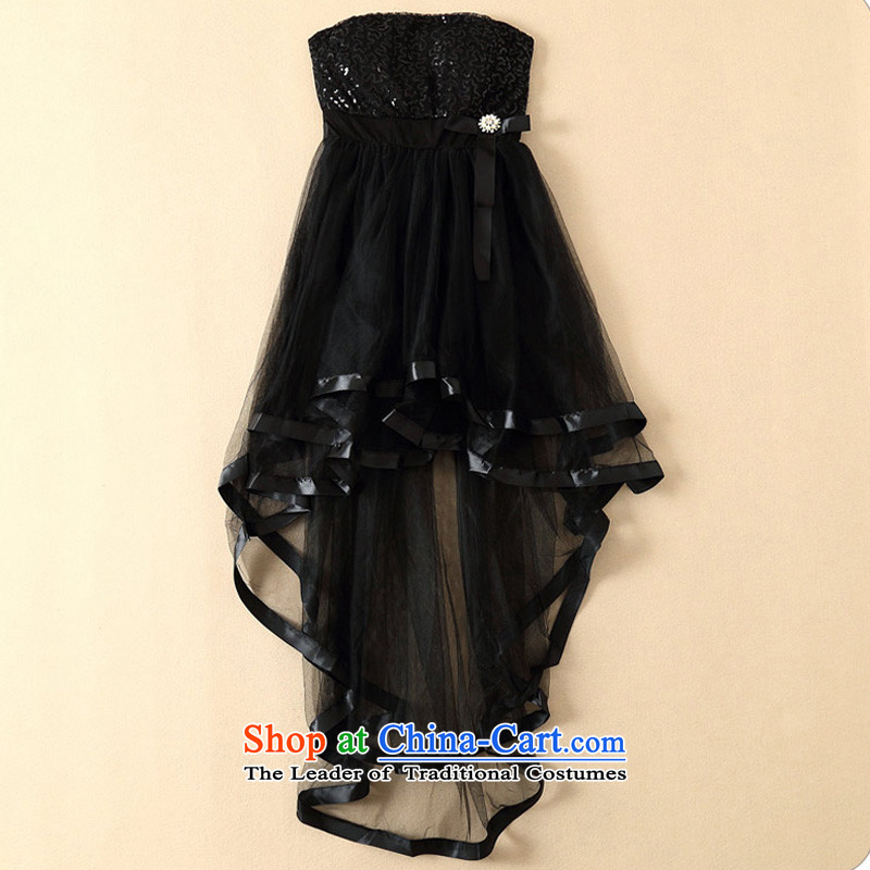 Payment on delivery to the Philippine beauty with thick MM wiping the evening banquet receptions chest dovetail double show small black XL suitable for 115-130 dresses, 158 and shopping on the Internet has been pressed.