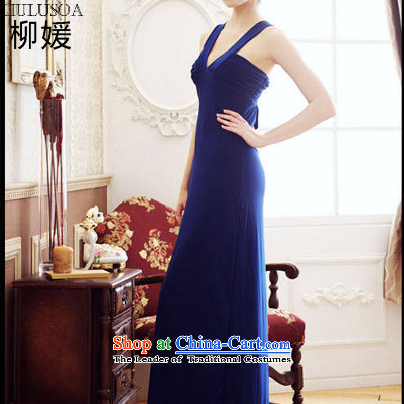 Yoo Won Korean female new V-Neck back dress (for a total of three color) 611 Blue are code, Yoo Won (LIULUSOA) , , , shopping on the Internet