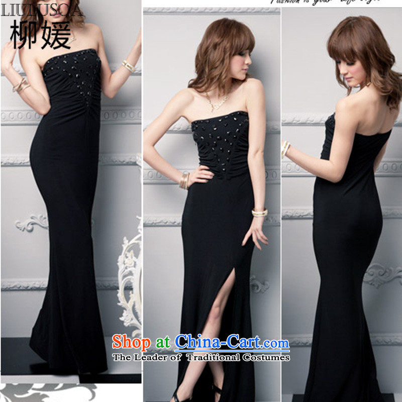 Yoo won the jewelry Yuan Shi Sau San wrapped chest evening dresses marriage banquet dresses KTV bows services 659 black are code, Yoo Won (LIULUSOA) , , , shopping on the Internet