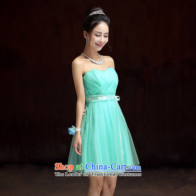 2015 new bridesmaid dress bride bows services long bridesmaid service, under the auspices of the show little sister skirt dress larger goddess evening slips green long skirt XL, land is of Yi , , , shopping on the Internet