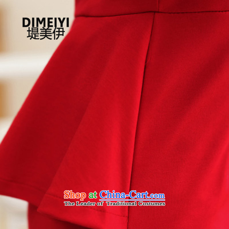 Entities of the United States and Iraq 2015 autumn and winter new long-sleeved elegant forming the gift of the Sau San skirts services Korean married red dress female red , L, entities of the United States and Iraq (DIMEIYI) , , , shopping on the Internet