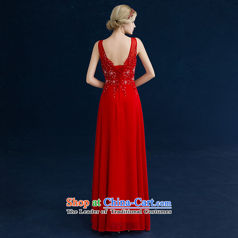 Jiang winter bows to seal the Korean version of the brides wedding dress Red 2-shoulder straps for larger evening dresses female chiffon Sau San video thin red tailored, seal has been pressed Jiang shopping on the Internet