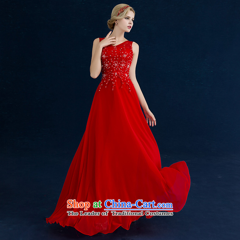 Jiang winter bows to seal the Korean version of the brides wedding dress Red 2-shoulder straps for larger evening dresses female chiffon Sau San video thin red tailored, seal has been pressed Jiang shopping on the Internet