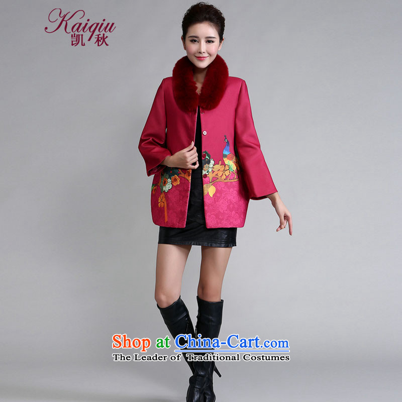Kai Chiu   2015 autumn and winter clothes for the Stamp Gross Gross? In Stylish coat mother older larger a deep red , L, Kai Chiu (kaiqiu) , , , shopping on the Internet