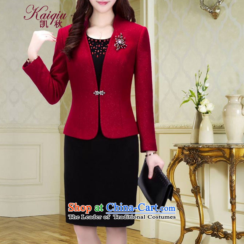 Kai autumn  2015 gross middle-aged female body decorated?? kit jacket gross dresses wedding MOM pack for winter larger dress red autumn (kaiqiu XXL, Kai) , , , shopping on the Internet