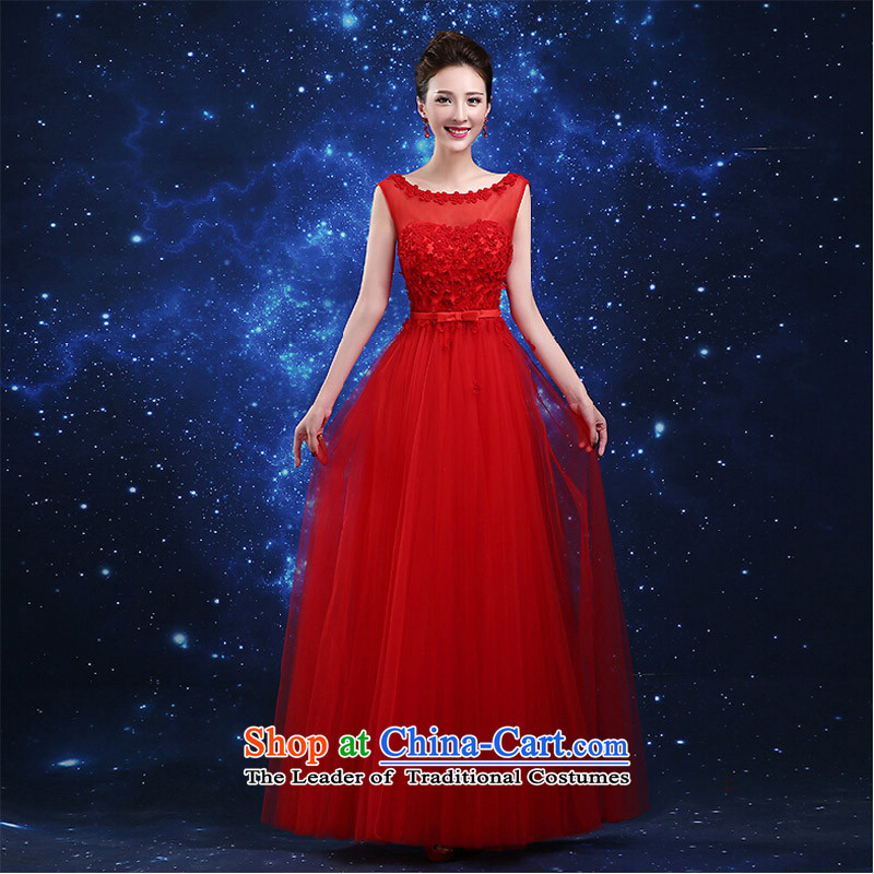 Pure Love bamboo yarn 2015 new red bride wedding dress long evening dresses evening drink service red shoulders red dress , L, pure Sau San love bamboo yarn , , , shopping on the Internet
