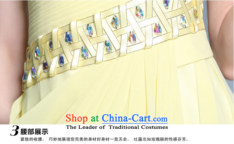 Doris Qi yellow chiffon dress dresses 2015 new Korean Sau San shoulder banquet evening dresses long autumn yellow L photo, prices, brand platters! The elections are supplied in the national character of distribution, so action, buy now enjoy more preferential! As soon as possible.