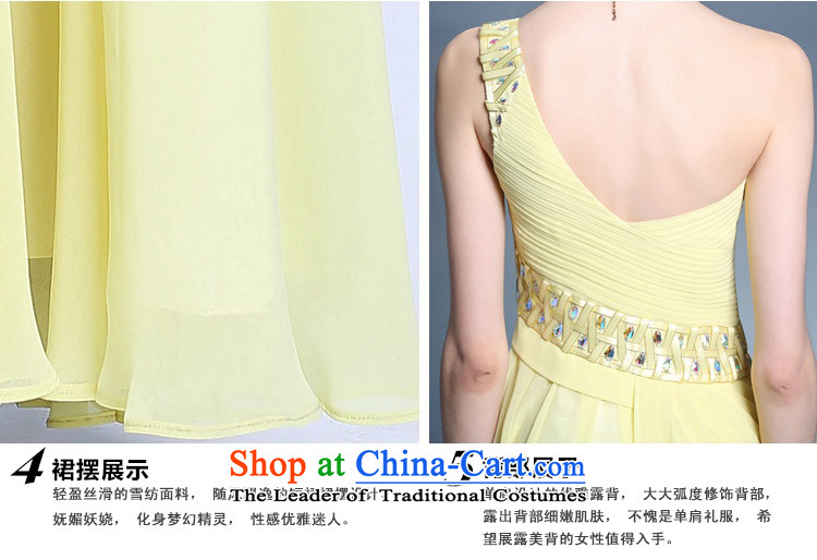 Doris Qi yellow chiffon dress dresses 2015 new Korean Sau San shoulder banquet evening dresses long autumn yellow L photo, prices, brand platters! The elections are supplied in the national character of distribution, so action, buy now enjoy more preferential! As soon as possible.