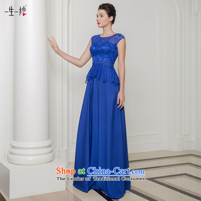 2015 new lace shoulders and annual performance under the auspices of long skirt dress Vehicle Exhibition evening dresses 402401392 30 day blue 170/94A pre-sale, a Lifetime yarn , , , shopping on the Internet