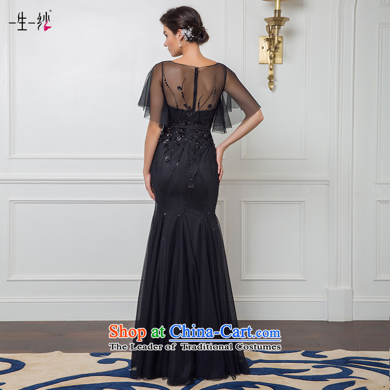 2015 new black lotus leaf cuff to align Top Loin crowsfoot brides under the auspices of the annual dinner dress bows long skirt 50240027 165/88A black thirtieth day pre-sale, a Lifetime yarn , , , shopping on the Internet
