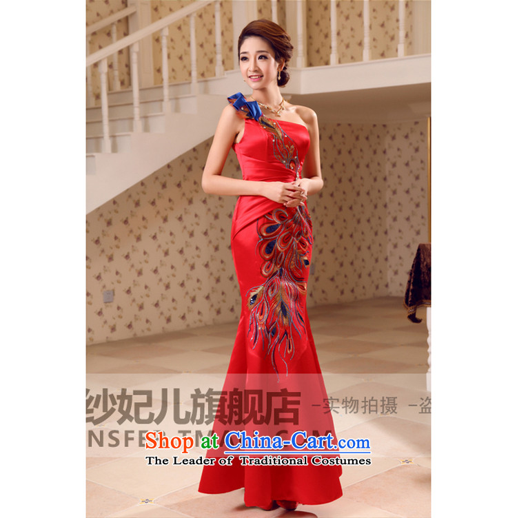Jiang bows to the bride seal 2015 new winter shoulder crowsfoot wedding dress cheongsam dress long banquet female autumn red - tailored to align the picture, prices, brand platters! The elections are supplied in the national character of distribution, so action, buy now enjoy more preferential! As soon as possible.